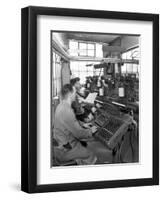 Monotype Keyboards in Operation at a Printing Company, Mexborough, South Yorkshire, 1959-Michael Walters-Framed Photographic Print