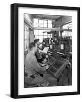 Monotype Keyboards in Operation at a Printing Company, Mexborough, South Yorkshire, 1959-Michael Walters-Framed Photographic Print