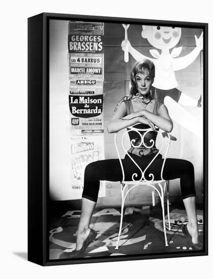 MONPTI, 1957 directed by HELMUT KAUTNER Romy Schneider (b/w photo)-null-Framed Stretched Canvas
