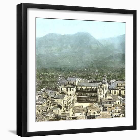 Monreale (Sicily, Italy), Overview with the Cathedral, Circa 1860-Leon, Levy et Fils-Framed Photographic Print