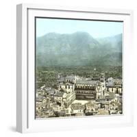 Monreale (Sicily, Italy), Overview with the Cathedral, Circa 1860-Leon, Levy et Fils-Framed Photographic Print