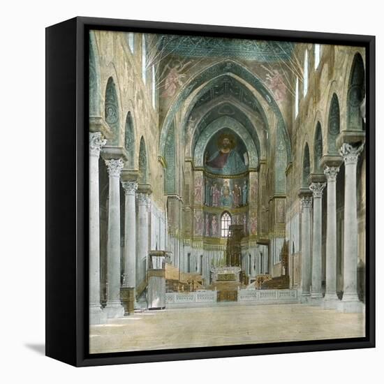 Monreale (Sicily), the Duomo, the Central Nave-Leon, Levy et Fils-Framed Stretched Canvas