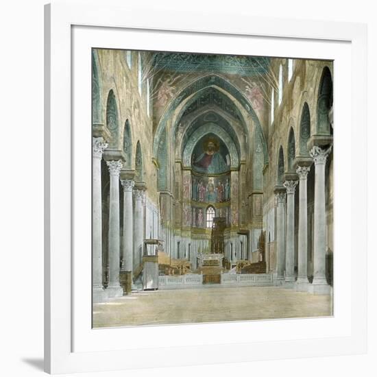 Monreale (Sicily), the Duomo, the Central Nave-Leon, Levy et Fils-Framed Photographic Print