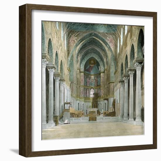 Monreale (Sicily), the Duomo, the Central Nave-Leon, Levy et Fils-Framed Photographic Print