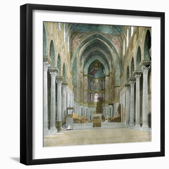 Monreale (Sicily), the Duomo, the Central Nave-Leon, Levy et Fils-Framed Photographic Print