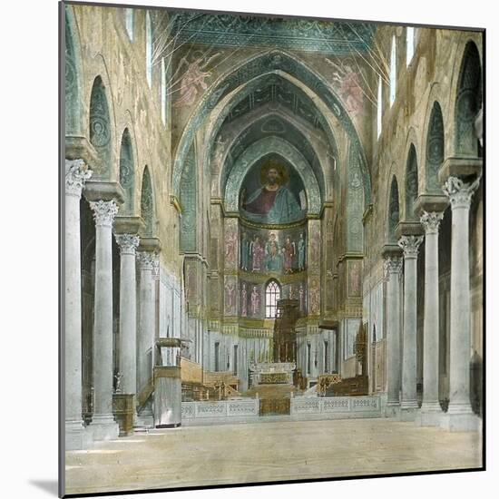 Monreale (Sicily), the Duomo, the Central Nave-Leon, Levy et Fils-Mounted Photographic Print