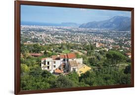Monreale view from Monreale Cathedral, Monreale, Sicily, Italy, Europe-Marco Simoni-Framed Photographic Print