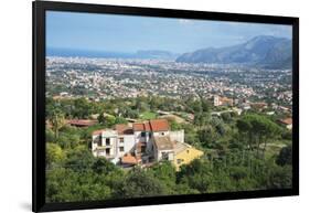 Monreale view from Monreale Cathedral, Monreale, Sicily, Italy, Europe-Marco Simoni-Framed Photographic Print