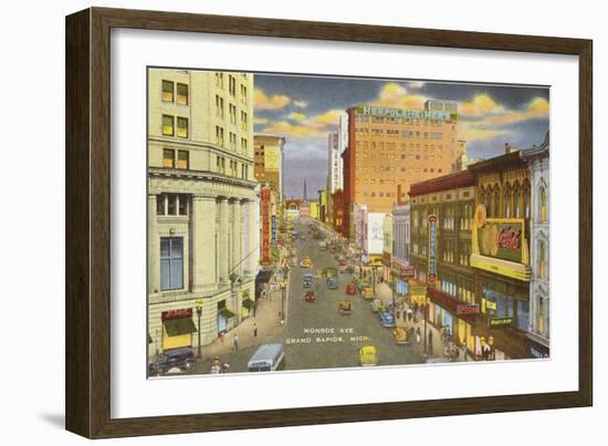 Monroe Avenue, Grand Rapids, Michigan-null-Framed Art Print