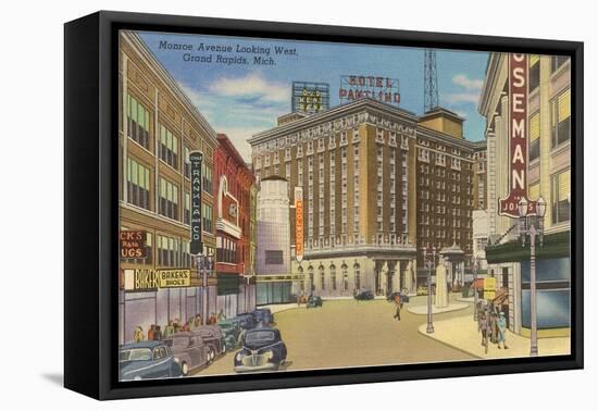 Monroe Avenue, Grand Rapids, Michigan-null-Framed Stretched Canvas