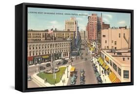 Monroe Avenue, Grand Rapids, Michigan-null-Framed Stretched Canvas