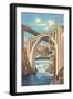 Monroe Street Bridge, Spokane, Washington-null-Framed Art Print