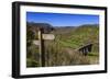 Monsal Head Viaduct and Footpath Sign in Spring, Peak District National Park, Derbyshire, England-Eleanor Scriven-Framed Photographic Print