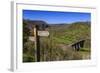 Monsal Head Viaduct and Footpath Sign in Spring, Peak District National Park, Derbyshire, England-Eleanor Scriven-Framed Photographic Print