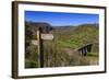 Monsal Head Viaduct and Footpath Sign in Spring, Peak District National Park, Derbyshire, England-Eleanor Scriven-Framed Photographic Print