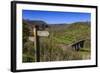 Monsal Head Viaduct and Footpath Sign in Spring, Peak District National Park, Derbyshire, England-Eleanor Scriven-Framed Photographic Print