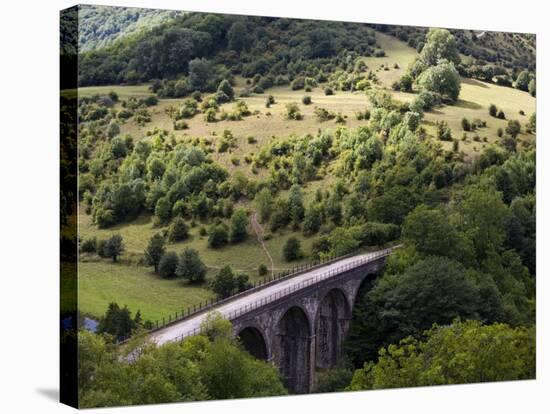 Monsal Head Viaduct, White Peak, Peak District National Park, Derbyshire, England, UK-White Gary-Stretched Canvas