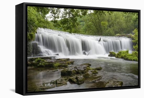 Monsal Weir in Monsal Head Valley, Peak District National Park, Derbyshire, England, United Kingdom-Chris Hepburn-Framed Stretched Canvas