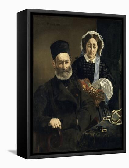 Monsieur and Madame Auguste Manet-Edouard Manet-Framed Stretched Canvas