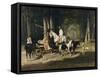 Monsieur and Madame Mosselman and their Daughters-Alfred De Dreux-Framed Stretched Canvas