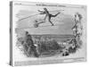 Monsieur Blondin Crossing Niagara on a Rope, 1859-null-Stretched Canvas