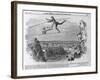 Monsieur Blondin Crossing Niagara on a Rope, 1859-null-Framed Giclee Print