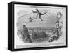 Monsieur Blondin Crossing Niagara on a Rope, 1859-null-Framed Stretched Canvas