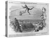 Monsieur Blondin Crossing Niagara on a Rope, 1859-null-Stretched Canvas