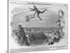 Monsieur Blondin Crossing Niagara on a Rope, 1859-null-Stretched Canvas