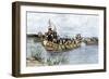 Monsieur De Cadillac Debarking at Detroit, Lake Michigan, 1701. Antoine Laumet Called De Lamothe Ca-null-Framed Giclee Print