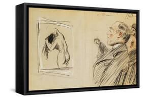 Monsieur Fiquet Admiring a Pastel by Degas-Paul Cesar Helleu-Framed Stretched Canvas
