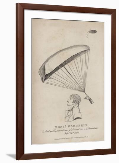 Monsieur Garnerin, and His Extraordinary Descent in a Parachute, 21 September 1802-null-Framed Giclee Print