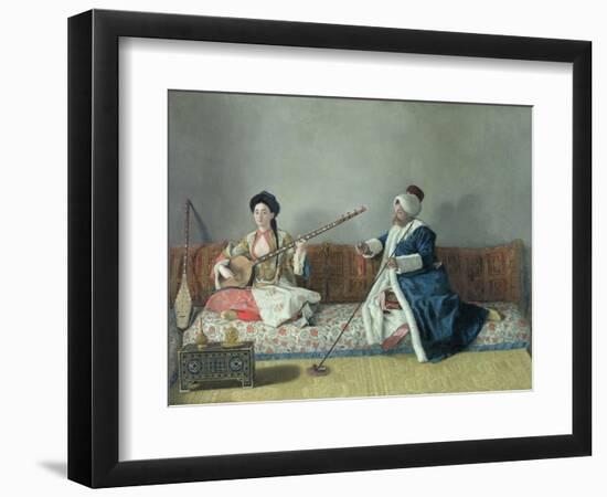 Monsieur Levett and Mademoiselle Helene Glavany in Turkish Costumes-Jean-Etienne Liotard-Framed Premium Giclee Print