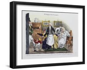 Monsieur Mayeux dansLe transport-null-Framed Giclee Print