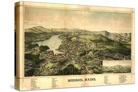 Monson, Maine - Panoramic Map-Lantern Press-Stretched Canvas