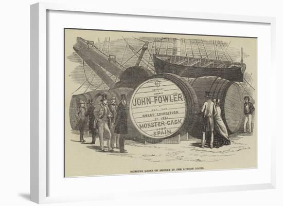Monster Casks of Sherry in the London Docks-null-Framed Giclee Print