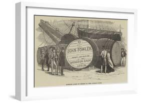 Monster Casks of Sherry in the London Docks-null-Framed Giclee Print