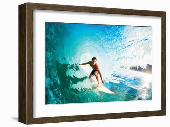 Monster Curl Oahu-null-Framed Art Print