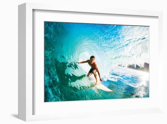 Monster Curl Oahu-null-Framed Art Print