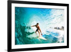 Monster Curl Oahu-null-Framed Art Print