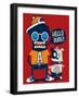 Monster, Dog, Friends, Cool, Cute Vector Character Design-braingraph-Framed Art Print