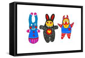 Monster Dolls-Wendy Edelson-Framed Stretched Canvas