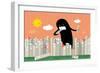 Monster in the City Vector/Illustration-lyeyee-Framed Art Print