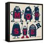 Monster Set-braingraph-Framed Stretched Canvas