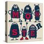 Monster Set-braingraph-Stretched Canvas