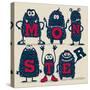 Monster Set-braingraph-Stretched Canvas