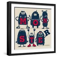 Monster Set-braingraph-Framed Art Print