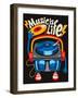 Monster Turntable Vector Design-braingraph-Framed Art Print