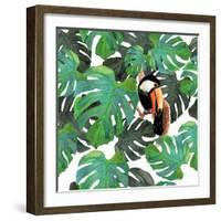 Monstera Watercolor Texture-YuliaZubkova-Framed Art Print