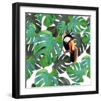 Monstera Watercolor Texture-YuliaZubkova-Framed Art Print